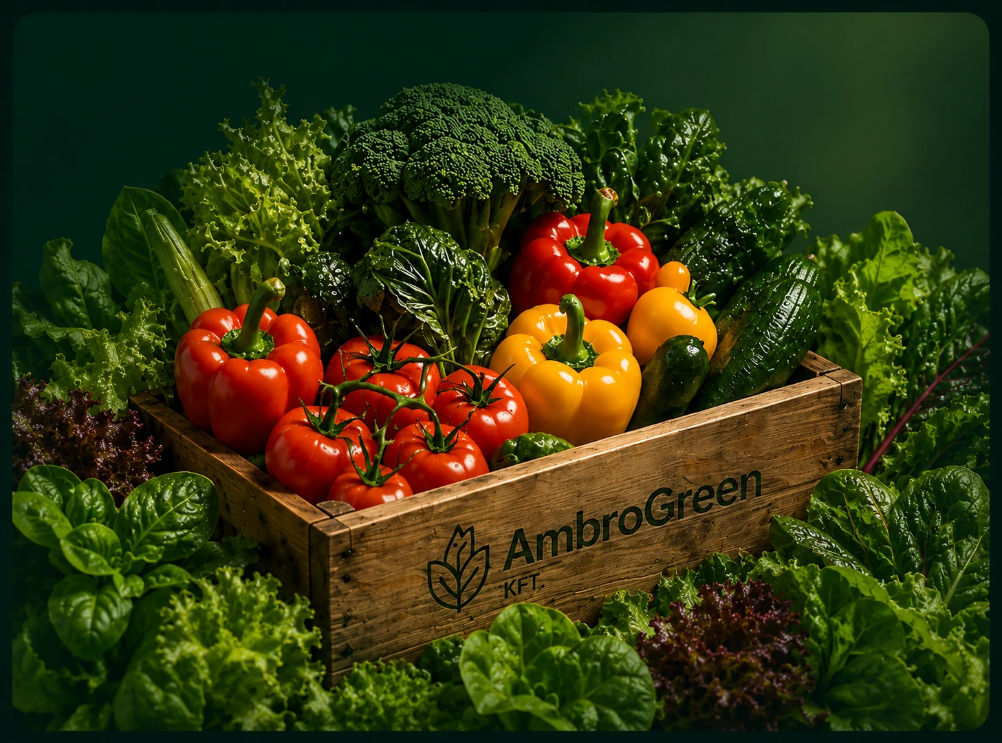 Friss z&ouml;lds&eacute;gek &eacute;s gy&uuml;m&ouml;lcs&ouml;k AmbroGreen l&aacute;d&aacute;ban